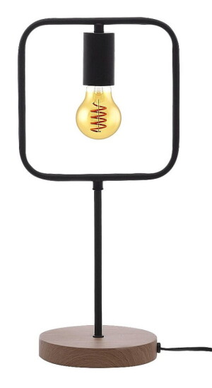Rufin czarny | brąz E27 Lampka stołowa