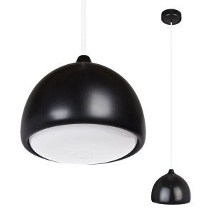 ACORN I Olcha | Czarna farba | Biała E27 Lampa wisząca