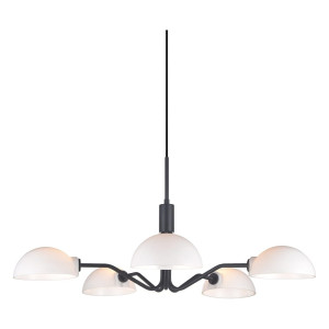 Kjøbenhavn 70 Opal | Czarny 5 x G9 Lampa wisząca