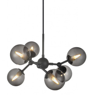 Atom Czarna Ø45 6xG9 Lampa wisząca regulowana