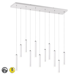 TUBULAR Biały Mat LED Ściemnialna 11 x 350lm 3000K Lampa wisząca