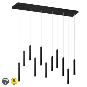 TUBULAR Czarny Mat LED Ściemnialna 11 x 350lm 3000K Lampa wisząca