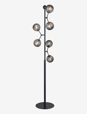 Atom Czarna Ø37 6xG9 Lampa podłogowa regulowana