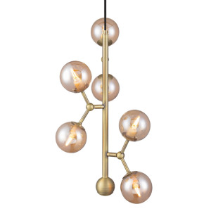 Atom vertical Bursztyn Ø30 6xG9 Lampa wisząca regulowana