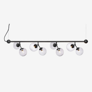 Atom Horizontal Large Czarna Ø37 8xG9 Lampa wisząca regulowana