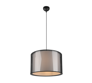 BURTON czarny | przydymiony | biały 45cm. E27 Lampa wisząca