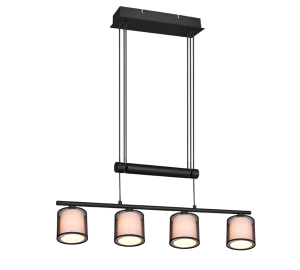 BURTON czarny | przydymiony | biały 4xE14 Lampa wisząca