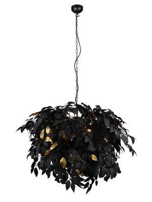 LEAVY czarny | złoty Ø 70cm. 4xE14 Lampa wisząca