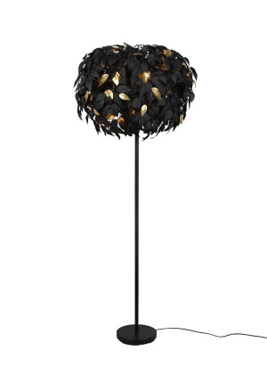 LEAVY czarny | złoty Ø 70cm. 3xE14 Lampa podłogowa stojąca