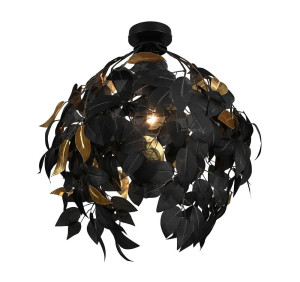 LEAVY czarny | złoty Ø 38cm. E27 Lampa sufitowa