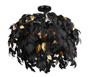 LEAVY czarny | złoty Ø 70cm. 3xE14 Lampa sufitowa (od ręki 1 szt, wysyłka 24h)