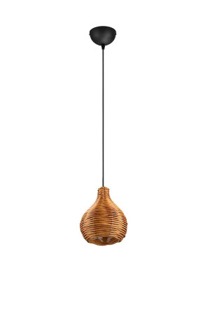 SPROUT brązowy rattan Ø17cm. E14 Lampa wisząca
