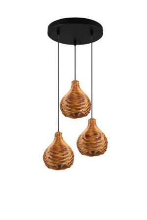 SPROUT brązowy rattan Ø39cm. 3xE14 Lampa wisząca