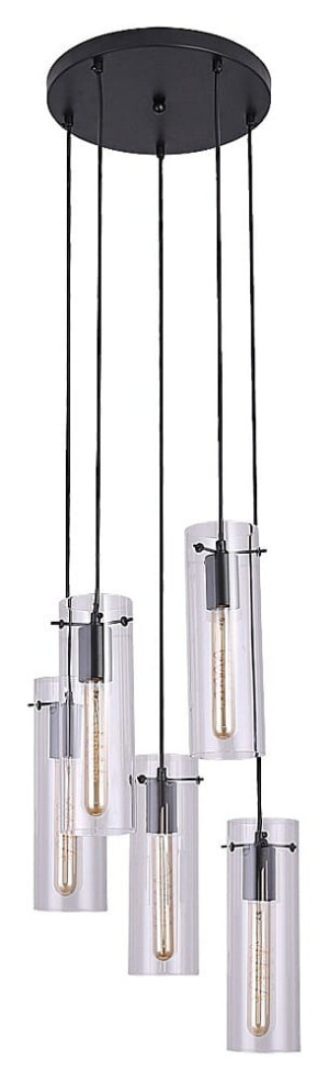 Acantha czarny Ø 35cm. 5xE27 Lampa wisząca