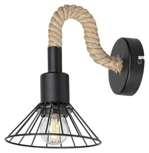 Daryl czarny | beż Ø 15cm. E27 Kinkiet ścienny