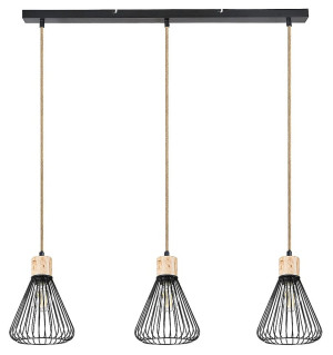 Farfalle czarny | brązowy 3xE27 Lampa wisząca