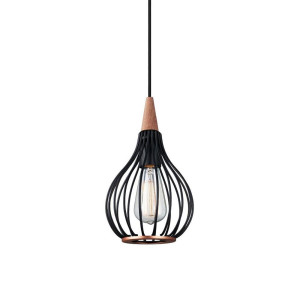 Drops czarny | mahoń Ø17cm. E27 Lampa wisząca