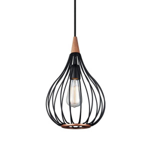 Drops czarny | mahoń Ø23cm. E27 Lampa wisząca