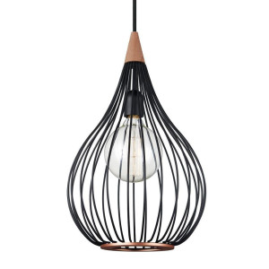 Drops czarny | mahoń Ø30cm. E27 Lampa wisząca