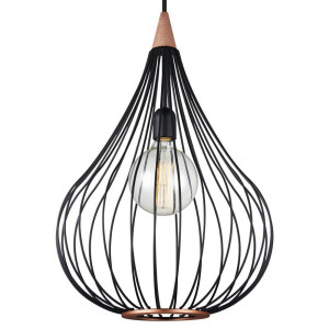 Drops czarny | mahoń Ø38cm. E27 Lampa wisząca
