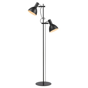Baltimore czarny 2xØ18cm. 2xE27 Podwójna lampa podłogowa stojąca