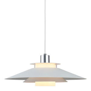 Rivoli biały | chrom Ø40cm. E27 Lampa wisząca