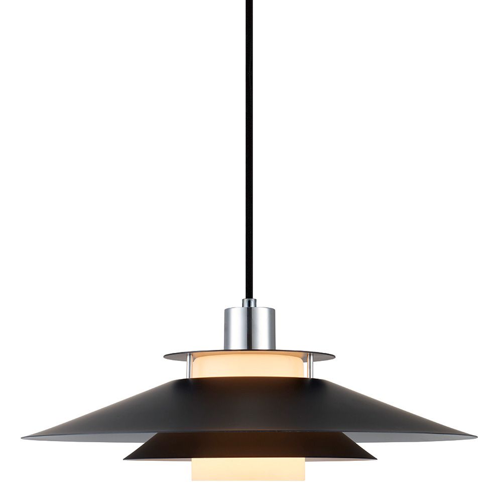 Rivoli czarny | chrom Ø40cm. E27 Lampa wisząca
