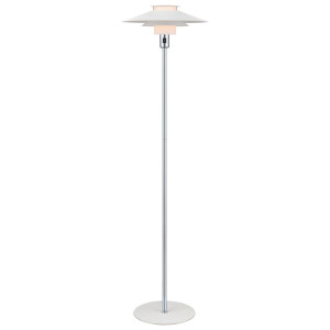 Rivoli biały | chrom Ø40cm. E27 Lampa podłogowa stojąca