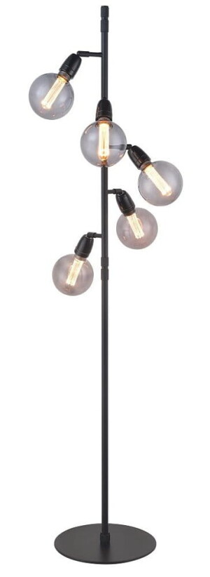 Compass czarny Ø30cm. 5xE27 Lampa podłogowa stojąca