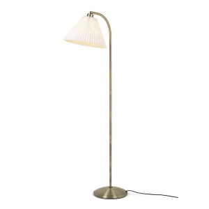 Medina mosiądz | biały Ø33cm. E27 Lampa podłogowa stojąca