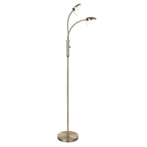 Vegas mosiądz Ø25cm. LED dim. 2x7W 3000K Lampa podłogowa podwójna snake ściemnialna