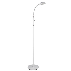 Vegas biały | chrom Ø25cm. LED dim. 7W 3000K Lampa podłogowa snake ściemnialna
