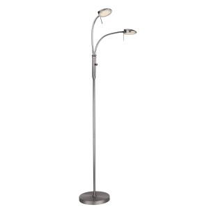 Vegas stalowy Ø25cm. LED dim. 2x7W 3000K Lampa podłogowa podwójna snake ściemnialna