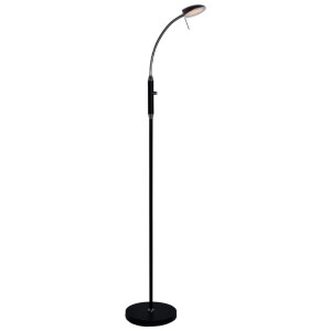 Vegas czarny | chrom Ø25cm. LED dim. 7W 3000K Lampa podłogowa snake ściemnialna
