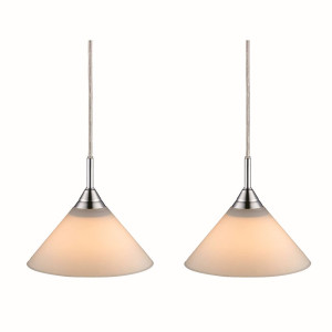 Skomager opal | chrom 2xE14 Lampa wisząca podwójna