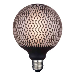 6W Colors Diamond Print LED 3 step dim. 3000K Ø12,5cm. E27 czarny | biały Dekoracyjna żarówka ściemnialna