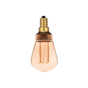 2,3W Colors Mini Drop LED dim. 1800K Ø4,5cm. E14 bursztynowa Filamentowa żarówka ściemnialna
