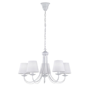 CORTEZ Biała Lampa wisząca 5 x E14