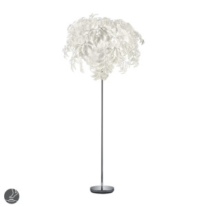 LEAVY Biały | chrom Ø 70cm. 3xE14 Lampa podłogowa stojąca