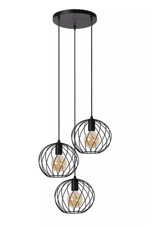 Danza czarny Ø50 cm. 3xE27 Lampa wisząca potrójna