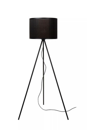 Tagalog czarny drewno Ø 55cm. E27 Lampa podłogowa trójnóg