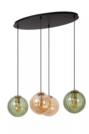 Monsaraz zielony | bursztyn 4xE27 Lampa wisząca