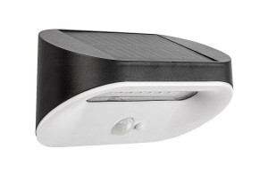 Brezno czarny zasilanie solarne LED PIR 3,2W 4000K IP44 Kinkiet zewnętrzny z czujnikiem ruchu i zmierzchu