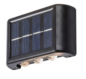 Kangton czarny zasilanie solarne LED 1,2W 3000K IP44 Kinkiet zewnętrzny z czujnikiem zmierzchu