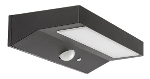 Korana czarny zasilanie solarne PIR LED 6W 4000K IP44 Kinkiet zewnętrzny z czujnikiem ruchu i zmierzchu