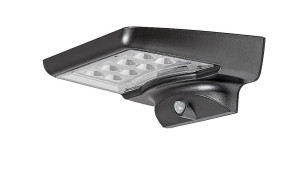 Moselle czarny zasilanie solarne PIR LED 4W 4000K IP44 Kinkiet zewnętrzny z czujnikiem ruchu i zmierzchu