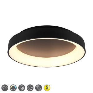 GIRONA LED Czarny Mat Pilot 48W 2700-6000K ściemnialna Lampa sufitowa