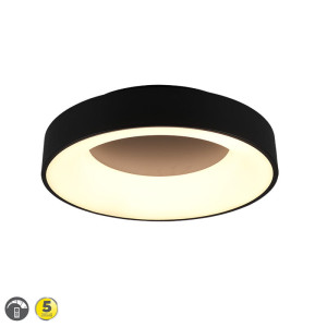 GIRONA LED Czarny Mat Pilot 27W 3000K ściemnialna Lampa sufitowa