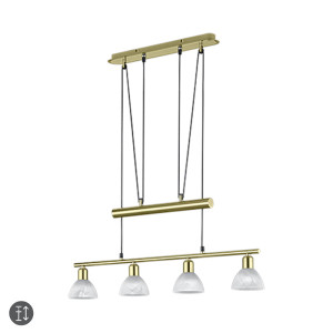 LEVISTO Mosiądz Mat 4 x E14 Regulowana Lampa wisząca