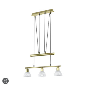 LEVISTO Mosiądz Mat 3 x E14 Regulowana Lampa wisząca